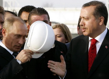 Фото: Владимир Путин и премьер-министр Турции  Реджеп Тайип Эрдоган. KERIM OKTEN/AFP