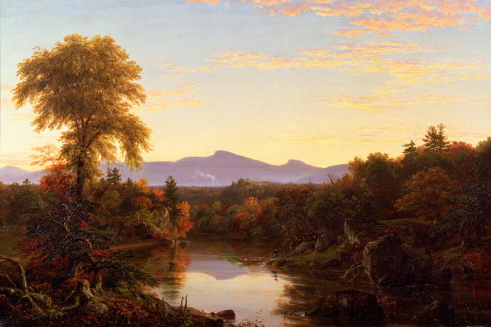Томас Коул (1801-1848) Кэтскиллз и озеро Джордж, Кэтскиллз Крик, Нью-Йорк, 1845, холст, масло, Историческое общество Нью-Йорка, Коллекция Роберта Л. Стьюарта, S-157. Фото с сайта theepochtimes.com