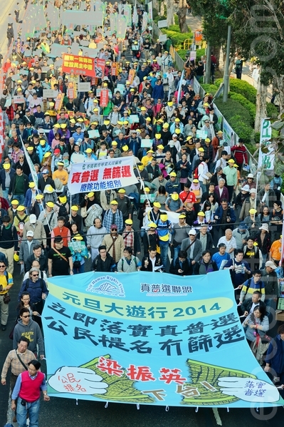 Акция протеста в Гонконге. Январь 2014 года. Фото: The Epoch Times