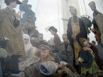 «Белая Россия. Исход» (фрагмент). Картина Дмитрия Белюкина. Фото: Татьяна Петрова/Великая Эпоха (The Epoch Times)