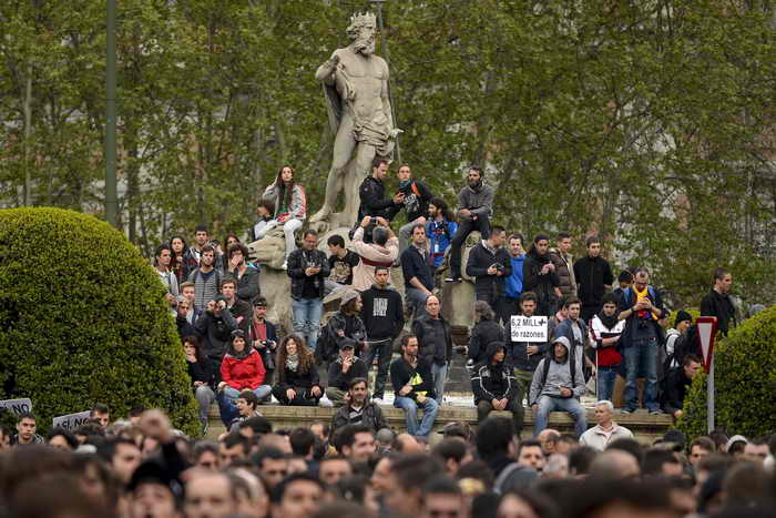 Антиправительственные выступления молодёжи в Мадриде. Фото: EDRO ARMESTRE/AFP/Getty Images