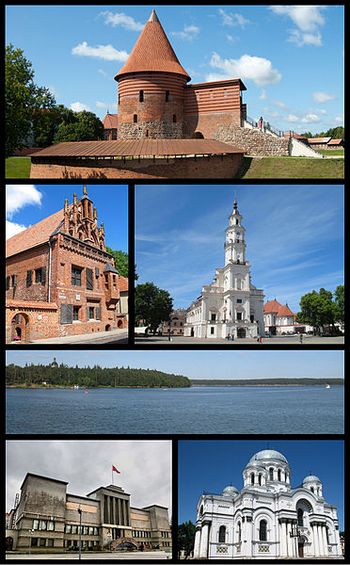 Фотомонтаж достопримечательностей Каунаса с сайта wikimedia.org