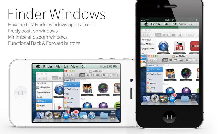 Mavericks Mini — тема для iPhone, превращающая ваш смартфон в карманный компьютер. Фото: mavericks-mini.com
