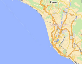 Карта Сочи. Фото с сайта mir-sosedei.ru/sochi