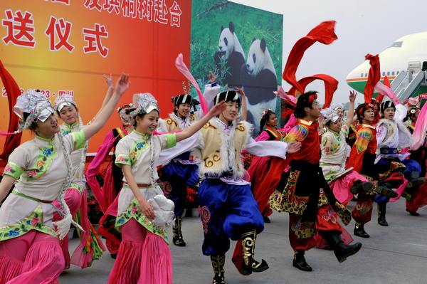 Гигантские панды (Tuan Tuan) и (Yuan Yuan). Фото: SAM YEH/AFP/Getty Images
