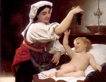 Уильям Бугро, Гроздь винограда. 1868 г. масло на холсте. Частная коллекция. (Художественный Центр Возобновления)  Фото с сайта theepochtimes.com