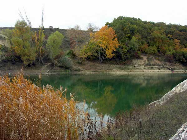 Золотая осень на берегах озера Крепкое близ Холмовки в Крыму. Фото: Алла Лавриненко/Великая Эпоха