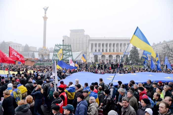 Массовые протесты на Украине из-за решения правительства заморозить переговоры о вступлении в Евросоюз. Фото: Фёдор Треногов