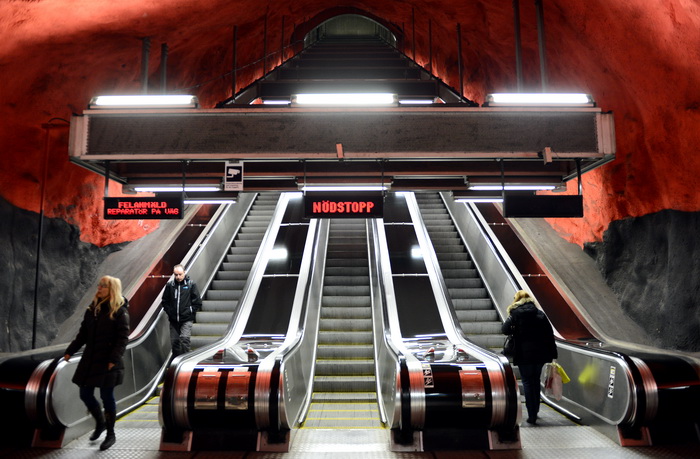 Метро в Стокгольме, Швеция. Фото: JONATHAN NACKSTRAND/AFP/Getty Images