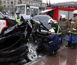 Крупная авария произошла сегодня в центре Москвы. Фото с kaliningradcity.ru