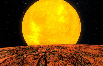 Вид на Kepler-10 с поверхности новой экзопланеты (иллюстрация НАСА / Kepler Mission / Dana Berry).