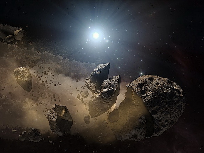 Художественное изображение взорванного астероида. Фото: NASA/JPL-Caltech
