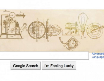 Google отметил 164-й день рождения Томаса Эдисона 11 февраля 2011 года.  Фото с сайта theepochtimes.com