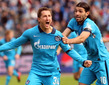 Быстров (L) и Дэнни (R) ФК «Зенит». Фото: Kirill KUDRYAVTSEV/Epsilon/Getty Images