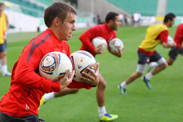 «Спартак» в Варшаве на тренировке перед игрой с «Легией». Фото с сайта spartak.com