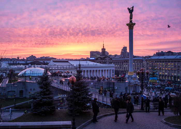 Украина. Киев. Красный закат. Фото: Brendan Hoffman/Getty Images 