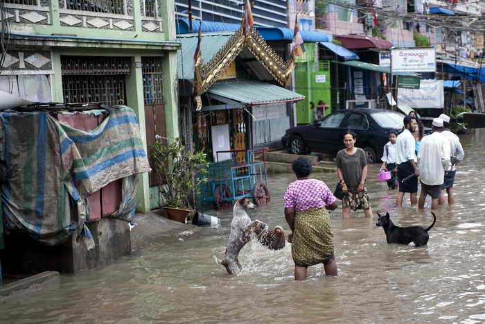 Муссонные дожди в Мьянме и Таиланде привели к наводнениям. Фото: Ye Aung Thu/AFP/Getty Images
