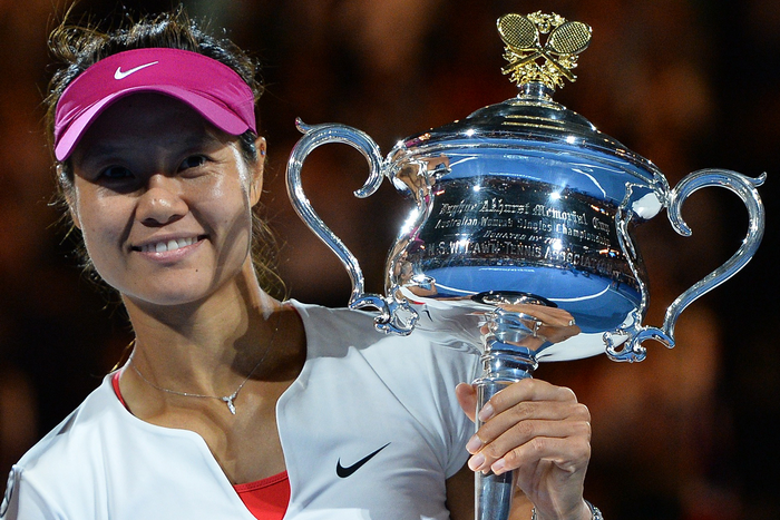 Чемпионка теннисного турнира Australian Open в Мельбурне китаянка Ли На, 25 января, 2014 год. Фото: SAEED KHAN/AFP/Getty Images