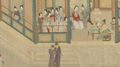 Придворный художник Мао Яншоу рисует Ван Чжаоцзюнь. «Весеннее утро во дворце Хань», Цю Ин. Национальный дворец-музей в Тайбэе, Тайвань. (Public Domain)