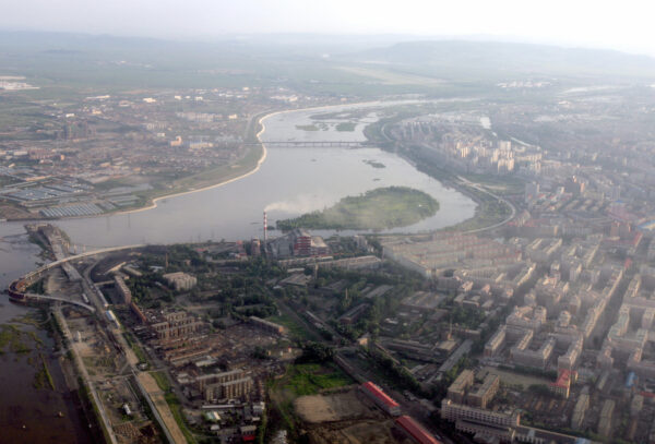Река Муданьцзян в одноимённом городе, Китай