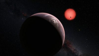 Три планеты вращаются вокруг ультрахолодной карликовой звезды всего в 40 световых годах от Земли, которые были обнаружены с помощью телескопа TRAPPIST в обсерватории ESO La Silla. (ESO / M. Kornmesser / N. Risinger (skysurvey.org))