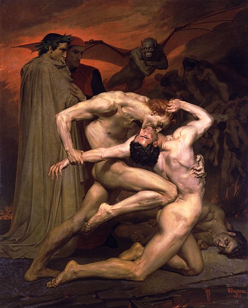 «Данте и Вергилий в аду», Вильям Бугро, 1850