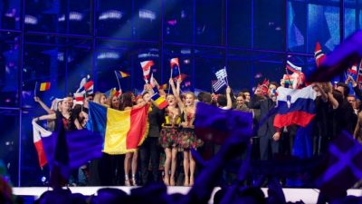На сцене участники второго полуфинала, прошедшие в финал конкурса песни Евровидение 2014.  8 мая 2014, Копенгаген, Дания. Фото: Ragnar Singsaas/Getty Images