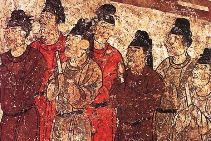 Евнухи. Фреска из гробницы Чжанхуая, 706 г., Китай. Фото: Wikimedia Commons/Public Domain