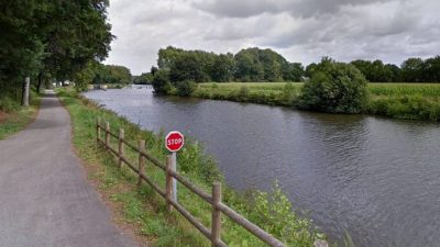 Дорога, ведущая к шлюзу Пик-Сент-Андре (Морбиан, Франция)  Google maps