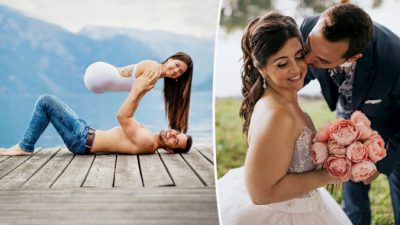 с любезного разрешения Jen et Dominik Bauer, R: с любезного разрешения Savanna Kathleen Photography)