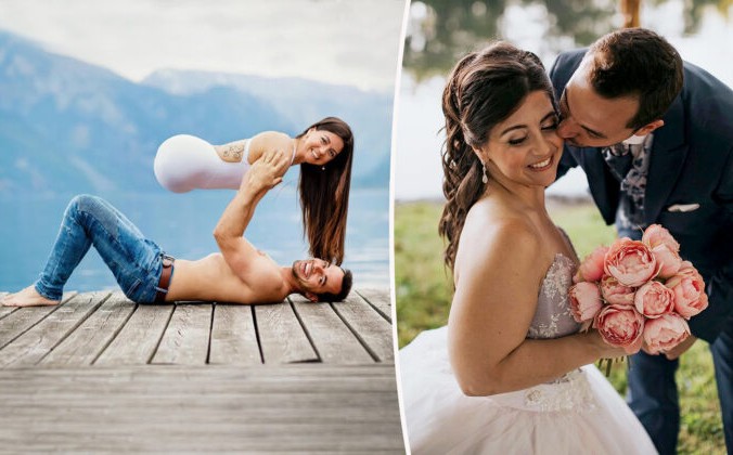 с любезного разрешения Jen et Dominik Bauer, R: с любезного разрешения Savanna Kathleen Photography)