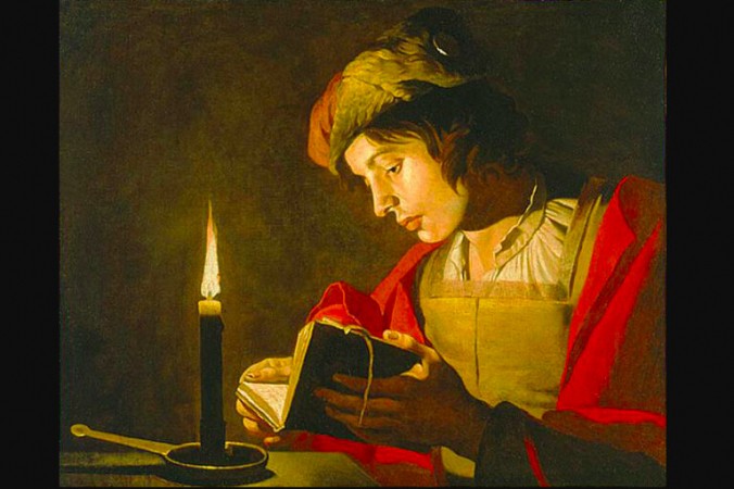 Нужны ли бумажные книги? «Юноша, читающий при свечах», 1628–1632, Маттиас Стом. (Всеобщее достояние)