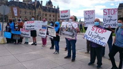 Митинг протеста против зимних Олимпийских игр 2022 года в Пекине на Парламентском холме в Оттаве 23 июня 2021 года Фото: NTD Television