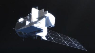 Landsat 9 изображён в графической анимации. NASA-USGS via AP/ Screenshot via NTD