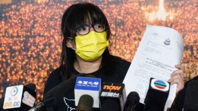 Чоу Хан-тун из Гонконгского альянса, поддерживающего патриотические демократические движения Китая, выступает на пресс-конференции в Гонконге 5 сентября 2021 г. Bertha Wang/AFP via Getty Images