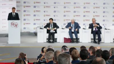 Выступление председателя Правительства РФ Дмитрия Медведева. Фото: Ульяна Ким/Великая Эпоха