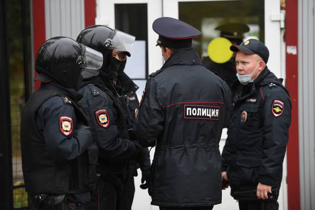 Российская полиция. Фото: NATALIA KOLESNIKOVA/AFP via Getty Images)
