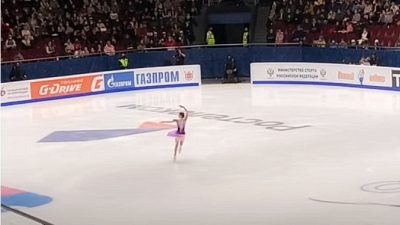 Камилла Валиева на Чемпионате России. Скриншот/youtube.com
