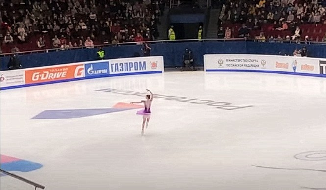 Камилла Валиева на Чемпионате России. Скриншот/youtube.com
