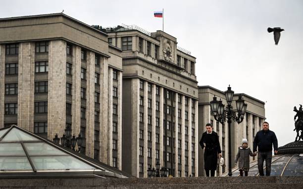  Государственная Дума России. Фото: ALEXANDER NEMENOV/AFP via Getty Images)