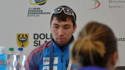 Фото: открытый чемпионат Европы по биатлону  2017, спринт, мужская гонка. Александр Логинов (биатлонист)/Маркус Сайрон/ru.wikipedia.org/CC BY-SA 4.0