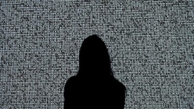 NFT Рёдзи Икэды под названием «Единое число, состоящее из 10000086 цифр» во время предварительного просмотра Sotheby’s в Нью-Йорке 4 июня 2021 года. Фото: Timothy A. Clary/AFP via Getty Images 