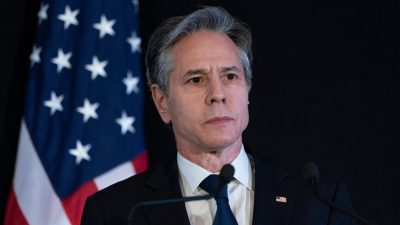 Госсекретарь США Энтони Блинкен на пресс-конференции в Женеве 21 января 2022 года. Фото: Аlex Brandon/Pool/AFP via Getty Images
