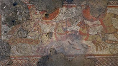 Мозаика Ратленда. (Предоставлено архивом «Историческая Англия» благодаря археологической службе Университета Лестера.)