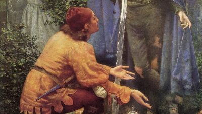 Бертуччо предлагает свое богатство, чтобы спасти жизнь. «Невеста Бертуччо», Эдвард Роберт Хьюз, 1895 г. (Public Domain) 