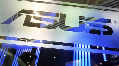 Логотип ASUS на выставке Computex 2012 в Тайбэе. Фото: Mandy Cheng/AFP/GettyImages