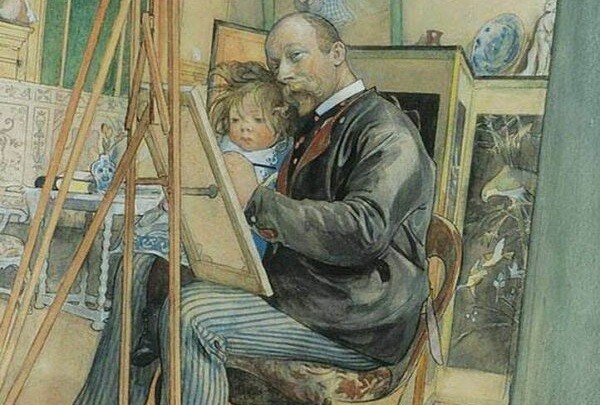 «Автопортрет с Бритой», Карл Ларссон, 1898 год. Частная коллекция. (Общественное достояние)