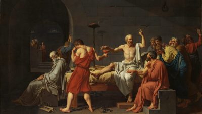 «Смерть Сократа» Жака-Луи Давида около 1787 года. Холст, масло. Метрополитен-музей (общественное достояние).