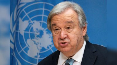 Генеральный секретарь ООН Антониу Гутерриш обращается к журналистам во время пресс-конференции в Нью-Йорке 8 июня 2022 года. (Mary Altaffer/AP Photo)