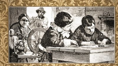 Иллюстрация к рассказу «Молодой учитель» из «Третьей эклектичной хрестоматии МакГаффи, исправленное издание», 1879 г. (общественное достояние)
